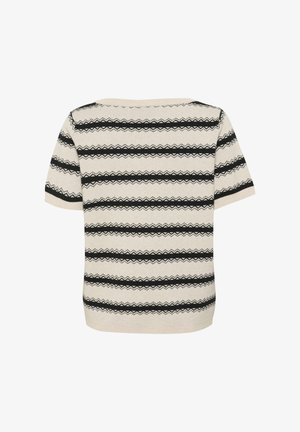 Cream DELA ZIGZAG - Jumper - birch and/black stripe