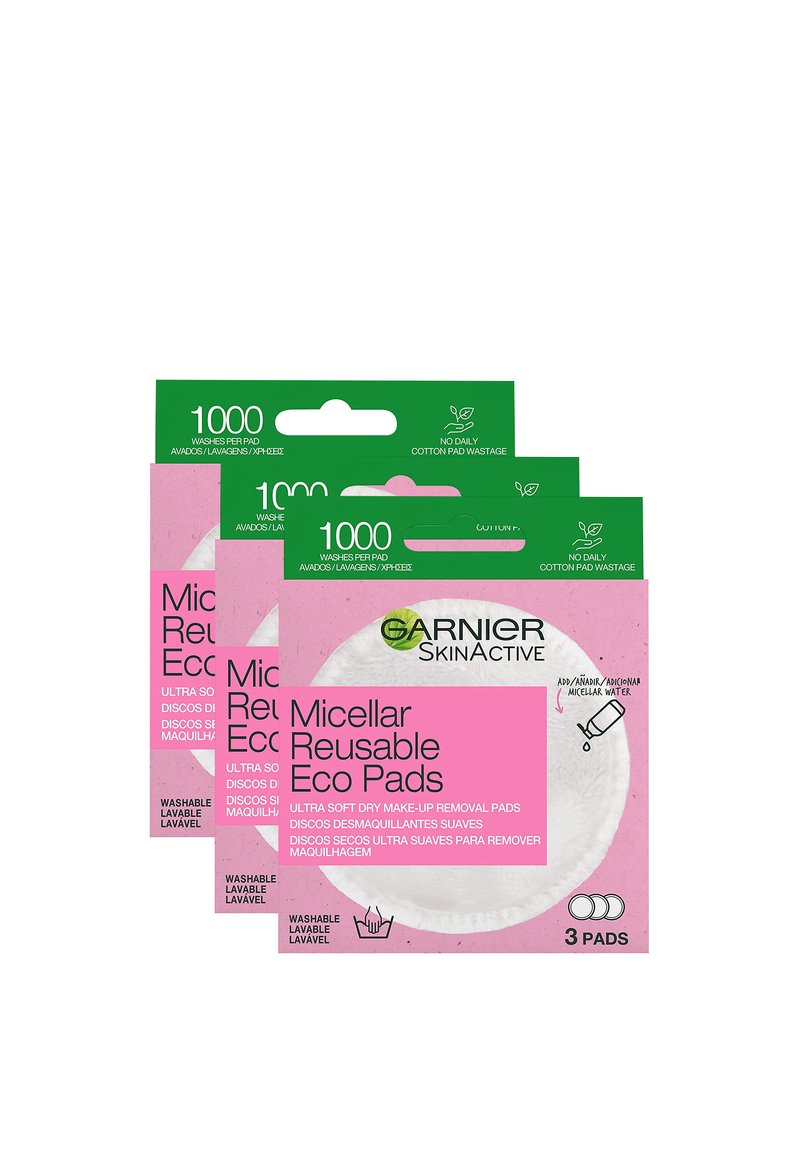 Garnier - GARNIER SKIN ACTIVE DISCHETTI ECOLOGICI STRUCCANTI IN MICROFIBRA ECOPADS, LAVABILI E RIUTILIZZABILI - 3 PACK - Struccante - trasparente, Ingrandire