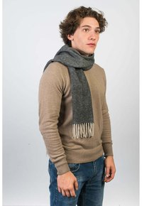 Dalle Piane Cashmere HERRINGBONE - Sjal / Tørklæder - nero