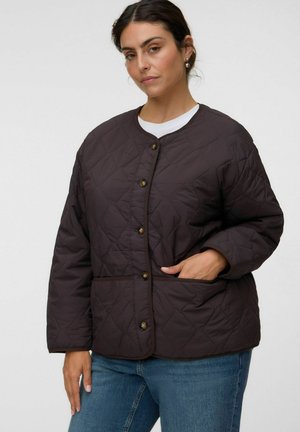 Vero Moda Curve QUILTED JACKET VMOLIVIA JACKET - Overgangsjakke - chocolate torte