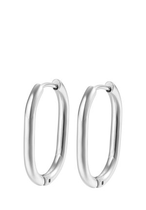 THIN OVAL HOOP - Ohrringe - silver-coloured