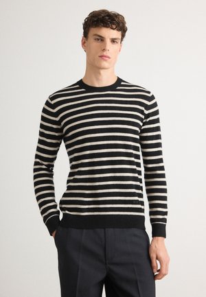 KARSTEN STRIPE - Jersey de punto - black/rainy day