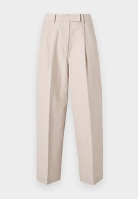 PLEATED TAPERED PANTS - Pantaloni - classic beige