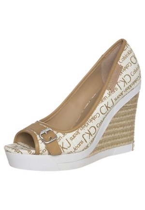 Calvin Klein Jeans, Højhælede peep-toes - white