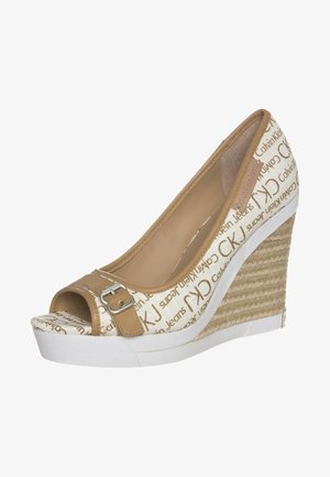 Calvin Klein Jeans, Højhælede peep-toes - white