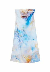 Mitmevärviline õlituudorõivas, millel on seemni- ja ookeanilainete akvarellmuster. Sile kangas pehme langevusega; valdavalt sinine ja valge.