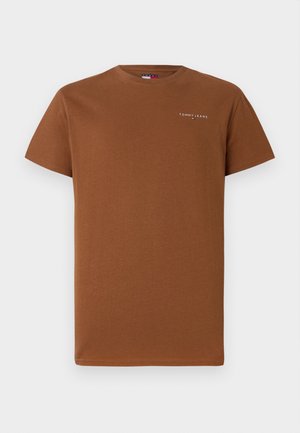Tommy Jeans LINEAR CHEST TEE - Pamata T-krekls - pecan nut
