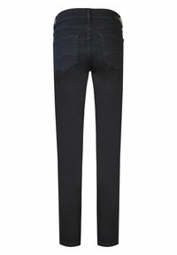 Zwarte denim jeans met een rechte pijp. Voorzien van twee achterzakken en contrasterende stiksels, gemaakt van een zachte, duurzame stof.
