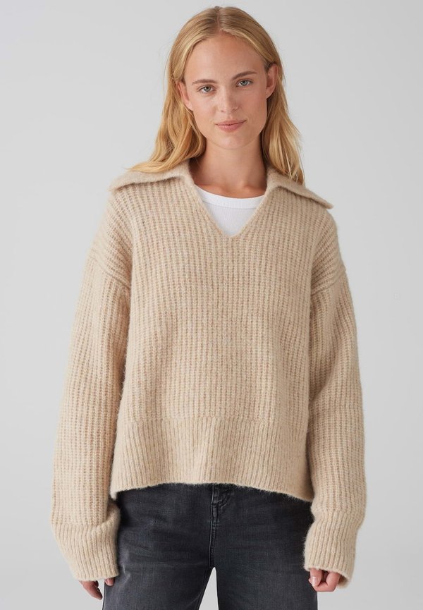 PULLOVER POLONDA - Strickpullover - soft oat