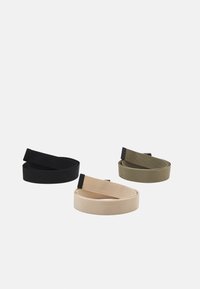 Pier One UNISEX 3 PACK - Pásek - black/beige /khaki