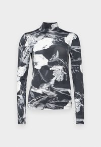 G-STAR PRINTED MOCK SLIM FIT  - Μπλούζα με μακριά μανίκια - black liquid