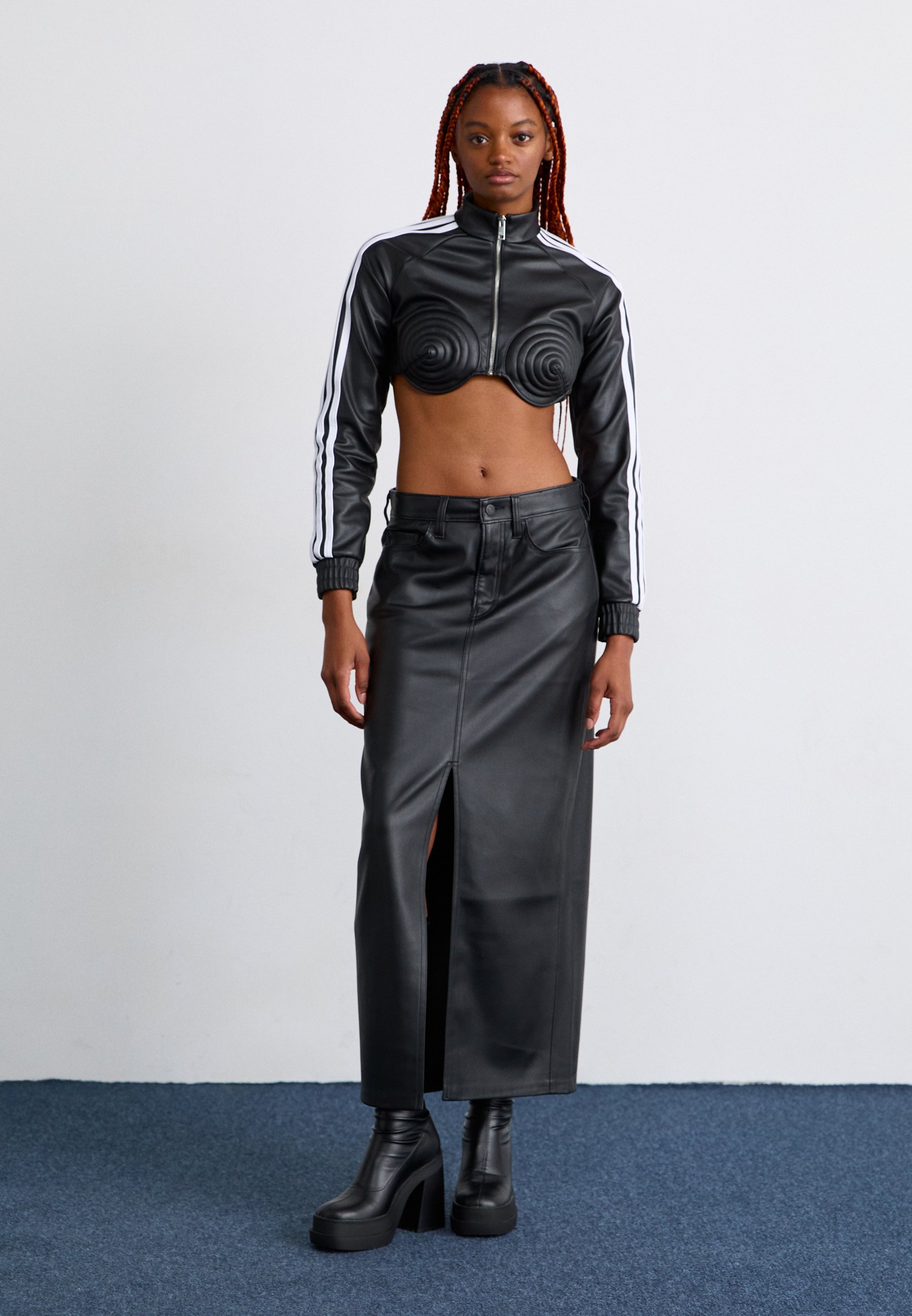 adidas Originals Faux leather jacket - black - Zalando