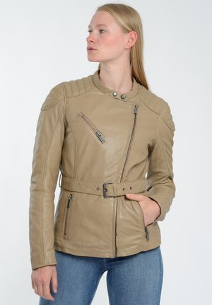 Leren jas - beige