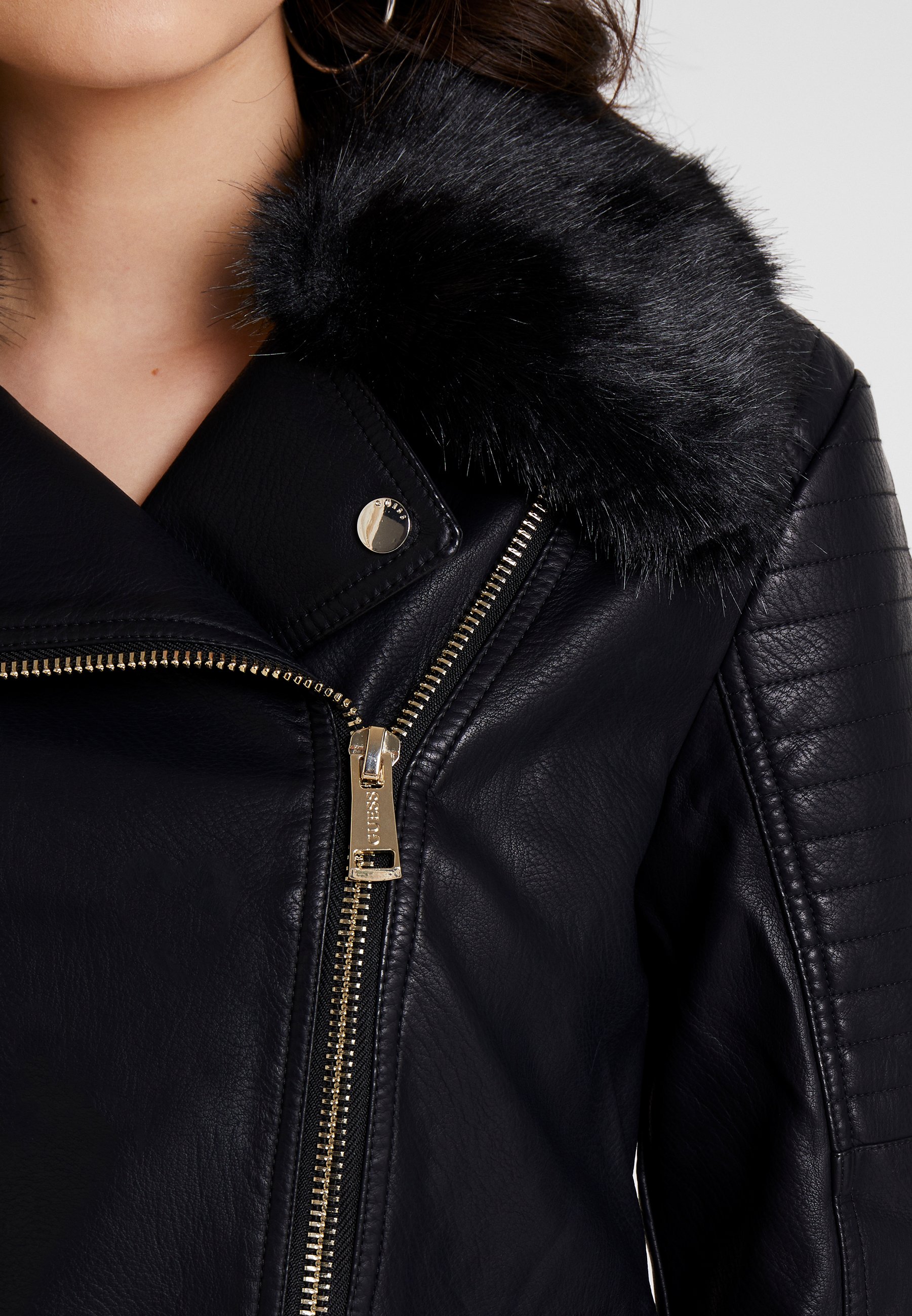 Guess TASHA JACKET Imitert skinnjakke jet blacksvart Guess TASHA JACKET Imitert skinnjakke jet blacksvart