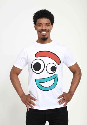 TOY STORY 4 BIG FACE SMILING FORKY UNISEX - Print T-shirt - white