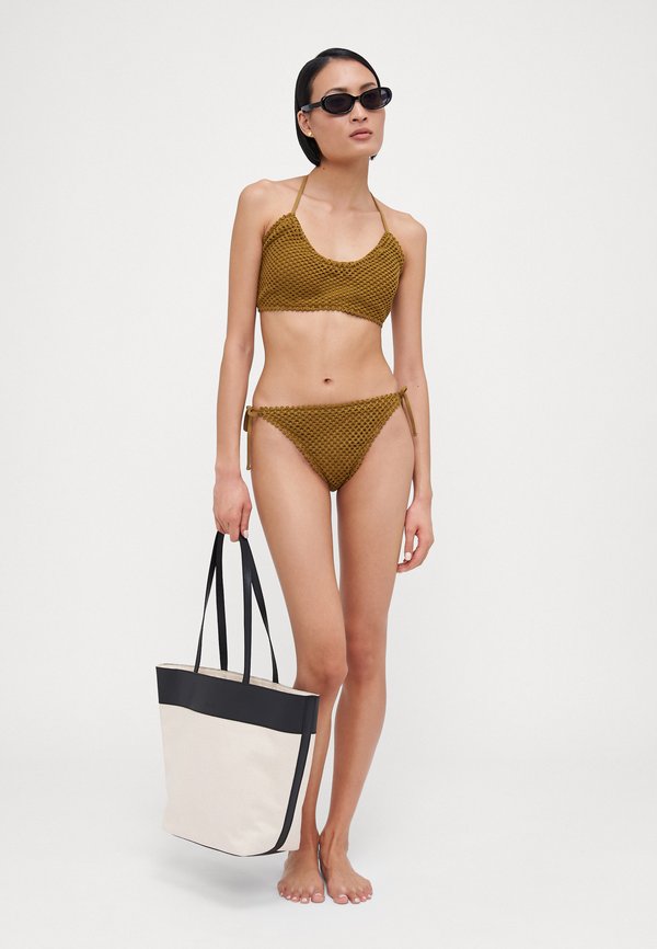 CROP HALTER - Bikini top - bronze2