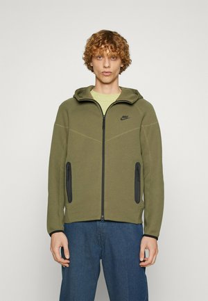 TECH - Felpa con zip - green