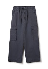 WIDE-LEG JOGGERS WITH DRAWSTRING - Pantalon cargo - dark grey