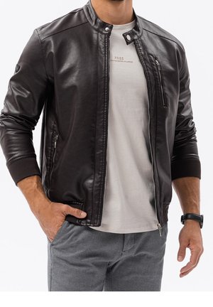 Kunstlederjacke - dark brown