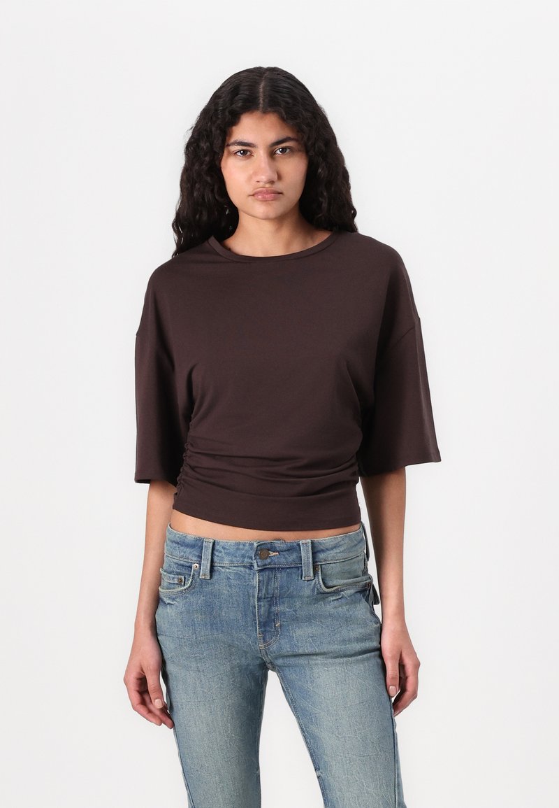 Gina Tricot SOFT TOUCH RUCHED TEE - Základné tričko - java