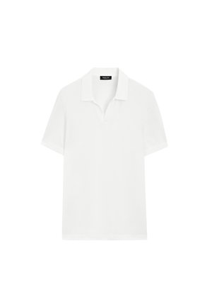 Massimo Dutti, MICRO-TEXTURED V-NECK PIQUÉ POLO SHIRT - Poloshirts - white