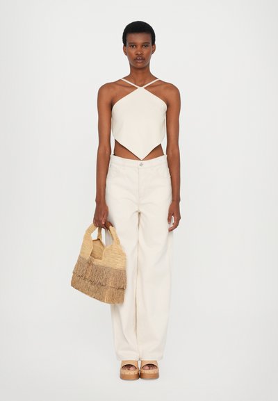 Sensi Studio FRINGED BEACH BASKET - Handtas - beige/camel