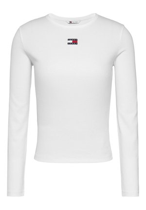 Tommy Jeans, SLIM BADGE TEE - Maglietta a manica lunga - ecru