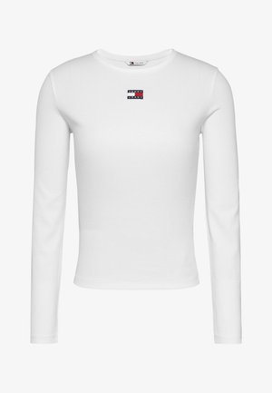 Tommy Jeans, SLIM BADGE TEE - Maglietta a manica lunga - ecru