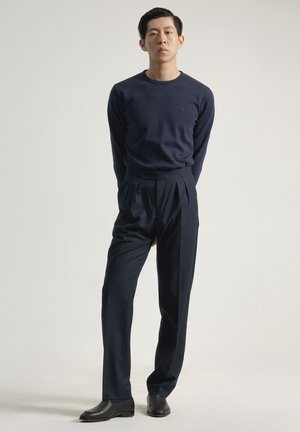 CINTURA ALTA - Pantalones - azul marino