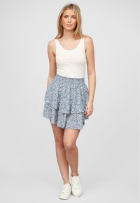 Cloud 5ive MIT ALLOVER FLOWER PRINT UND GUMMIBUND - A-linjainen hame - blue