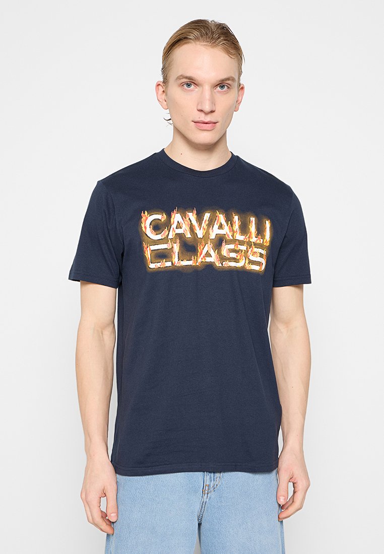 Cavalli Class T-shirt print donkerblauw Cavalli Class T-shirt print donkerblauw