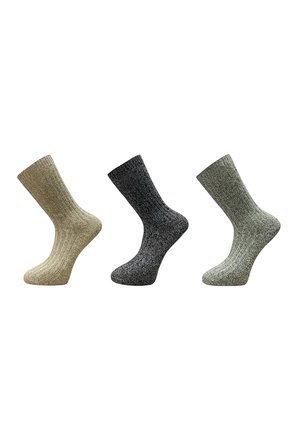 NORWEGER ALPAKA 3ER PACK - Socks - braun meliert
