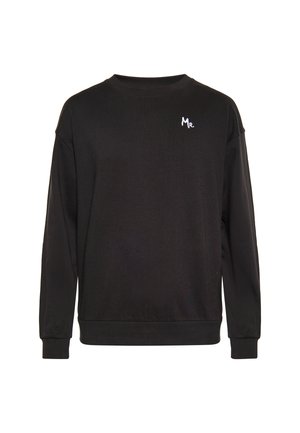 Sort sweatshirt lavet af bomuld, med lange ærmer og ribbet rund halsudskæring. Markant hvid logo detalje på brystet.