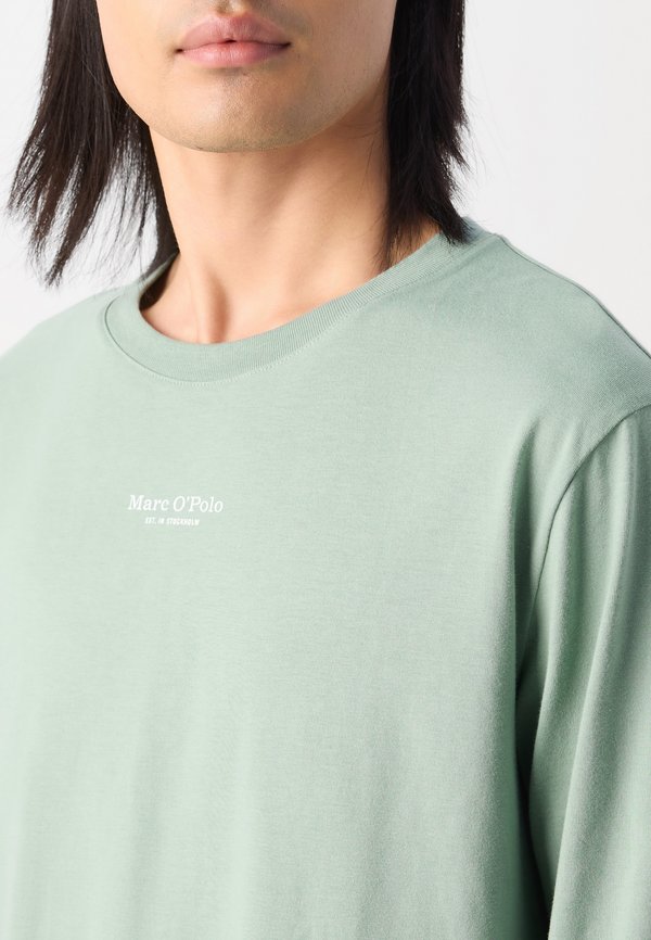 LOGO PRINT AT CENTRE FRONT RIBBED NECK TRIM - Long sleeved top - luscious moss4