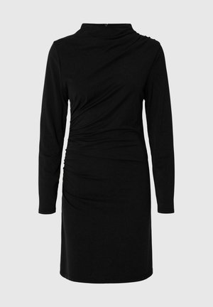 Selected, MINI DRESS DRAPED HIGH-NECK - Robe droite - black1