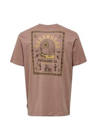 Only & Sons 2ER-SET RUNDHALS KURZARM - Print T-shirt - beige rot