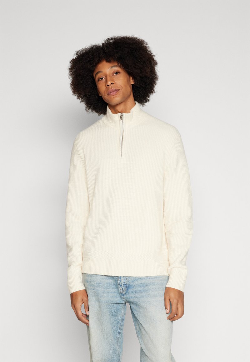 Abercrombie & Fitch QUARTER ZIP Jumper oatmeal marl/beige Zalando.ie
