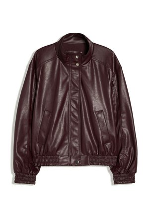 Bershka, Kunstlederjacke - dark red