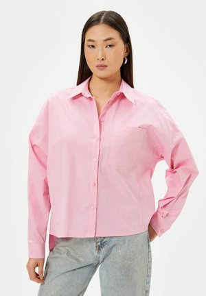 POCKET DETAIL LONG SLEEVE BUTTONED - Button-down blouse - pink