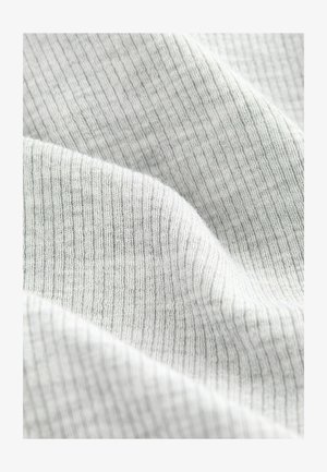 Light gray fabric with a subtle ribbed texture; soft, smooth surface with fine lines running vertically. No visible patterns or embellishments.