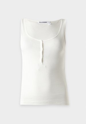 Weekday, HENLEY TANK - Débardeur - off white