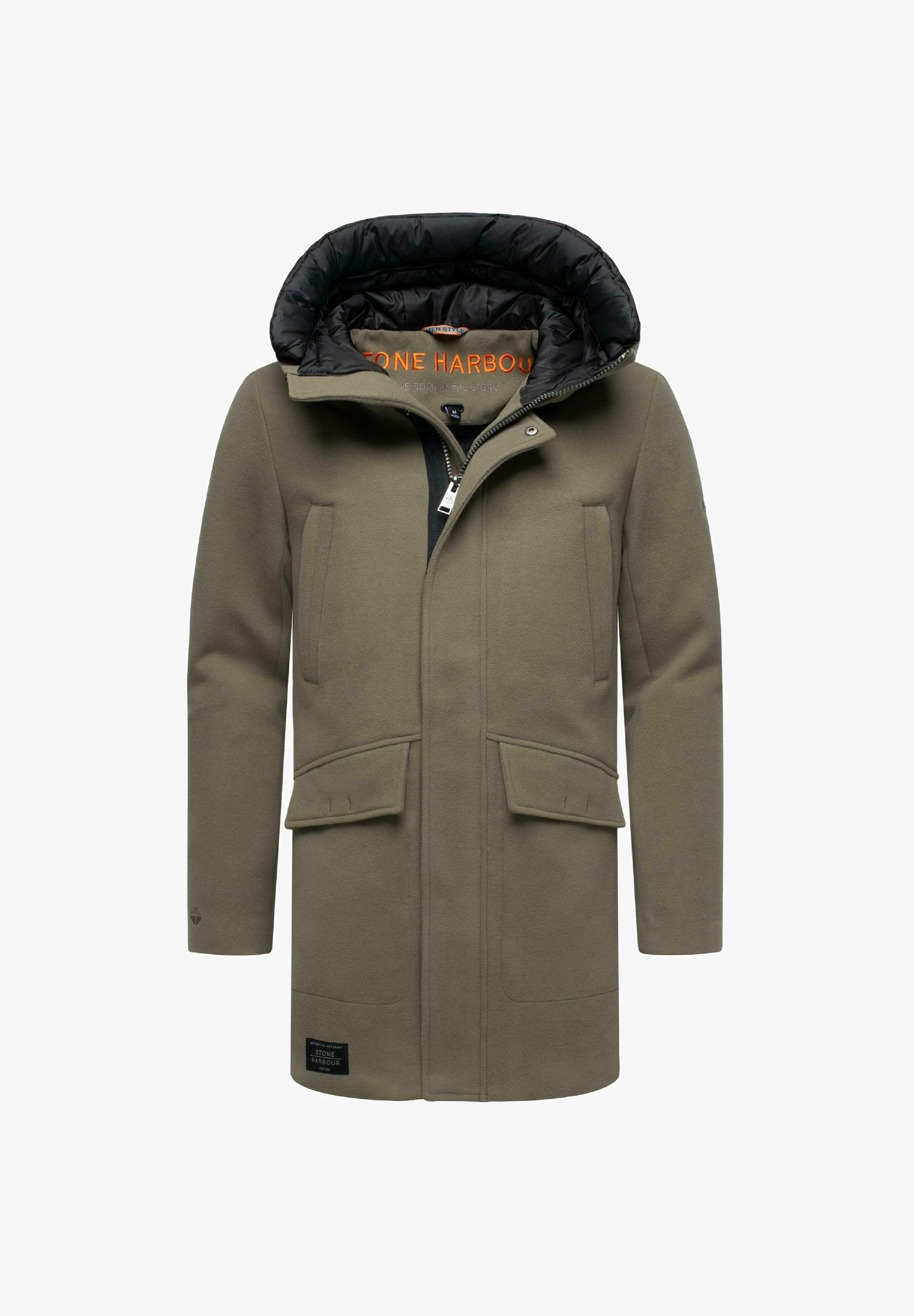 Stone Harbour Grüne Winterjacke Mit Fell Herren Jacke Schwarzes