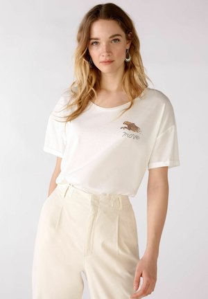 MIT KLEINEM DRUCK - Print T-shirt - cloud dancer