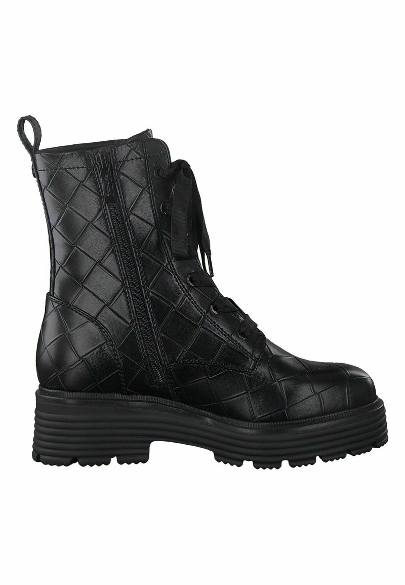 Damen Ankle Boots | Tamaris Plateaustiefelette black struct/anthrazit - IH94073 Damen Ankle Boots | Tamaris Plateaustiefelette black struct/anthrazit - IH94073