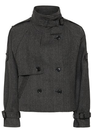 Gestuz, AVIC SHORT - Klasický kabát - black/grey