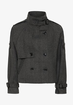 Gestuz, AVIC SHORT - Klassisk frakke - black/grey