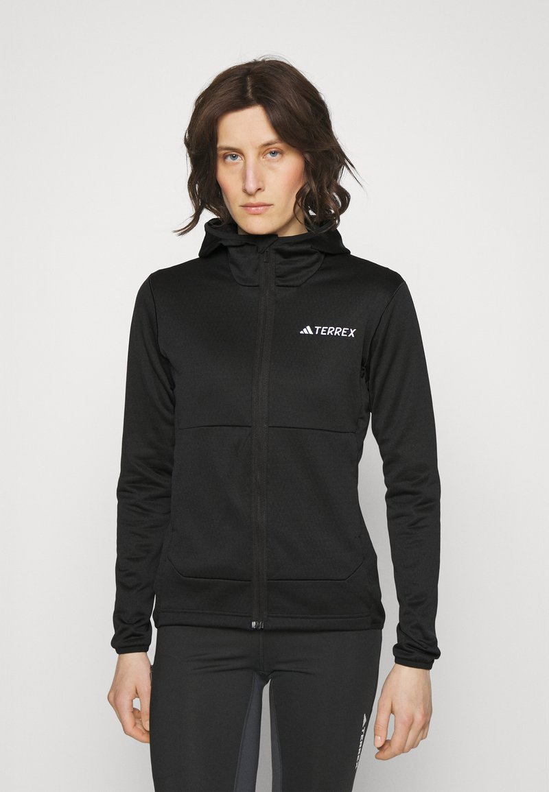 Adidas Terrex TERREX XPERIOR LIGHT FLEECE HOODED JACKET - Flīsa jaka - black