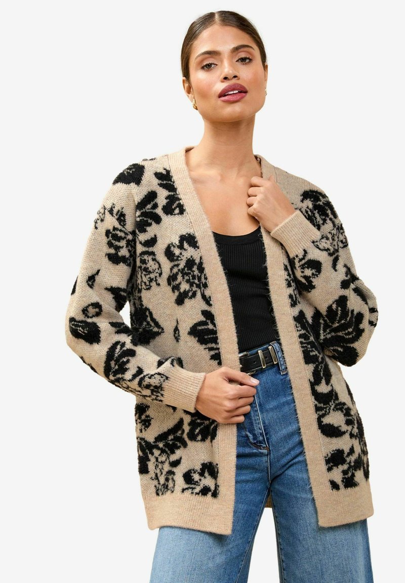 Lipsy FLORAL JACQUARD - Kardigán - neutral