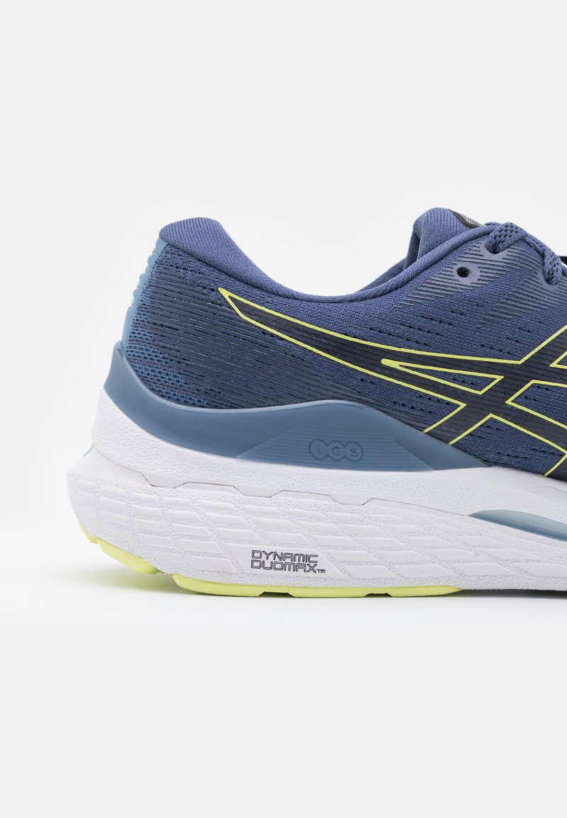asics gel kayano 28 mens thunder blue glow yellow
