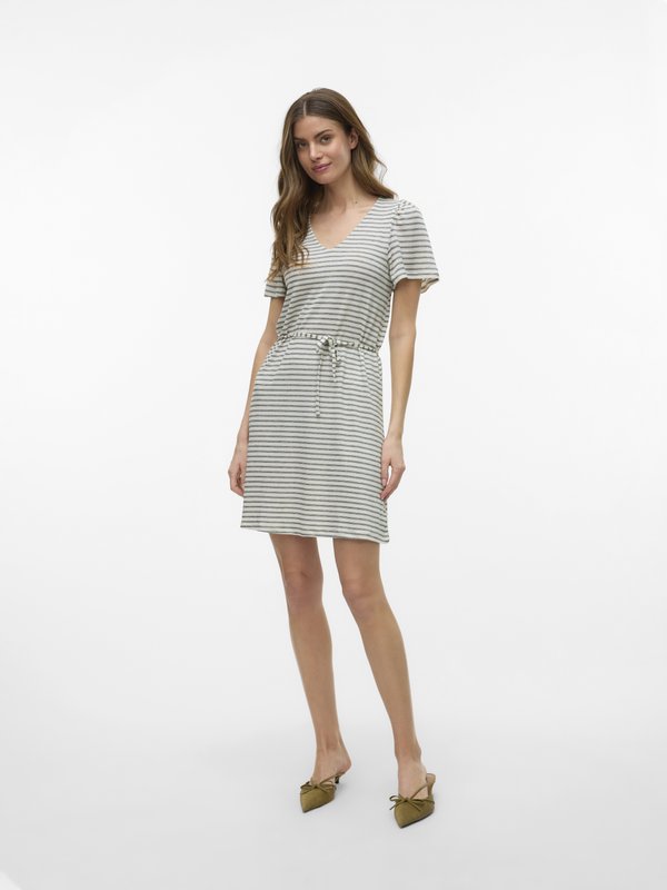 VMGINA SHORT DRESS  - Jersey dress - oatmeal3